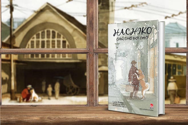 Bìa cuốn sách về chú chó nổi tiếng Hachiko